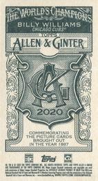 2020 Topps Allen & Ginter - Mini No Card Number #NNO Billy Williams Back