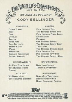 2020 Topps Allen & Ginter - Silver Portrait #65 Cody Bellinger Back