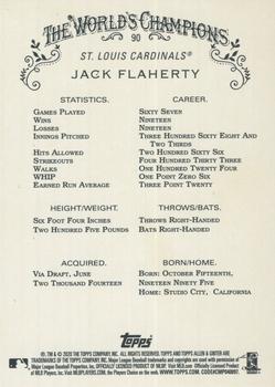 2020 Topps Allen & Ginter - Silver Portrait #90 Jack Flaherty Back