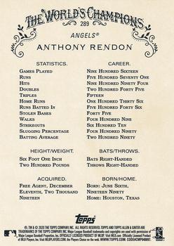 2020 Topps Allen & Ginter - Silver Portrait #289 Anthony Rendon Back