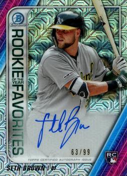 2020 Bowman - Chrome Rookie of the Year Favorites Autographs Mojo Refractor #ROYFA-SB Seth Brown Front