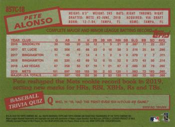 2020 Topps Chrome Ben Baller Edition - 1985 Topps Baseball #85TC-18 Pete Alonso Back