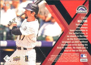 2008 Upper Deck X - Xponential #X-HE Todd Helton Back