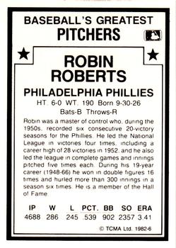 1987 TCMA 1982 Greatest Pitchers #6 Robin Roberts Back