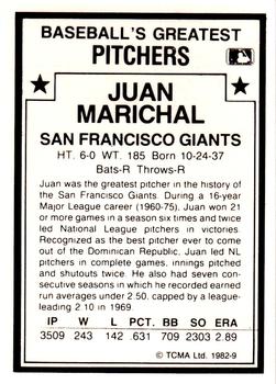 1987 TCMA 1982 Greatest Pitchers #9 Juan Marichal Back