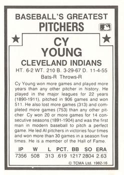 1987 TCMA 1982 Greatest Pitchers #16 Cy Young Back