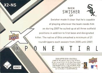 2008 Upper Deck X - Xponential 2 #X2-NS Nick Swisher Back