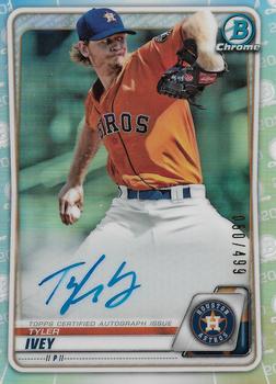 2020 Bowman Chrome - Prospect Autographs Refractor #CPA-TI Tyler Ivey Front