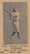 1925 Universal Toy and Novelty (W504) #123 Babe Ruth Front