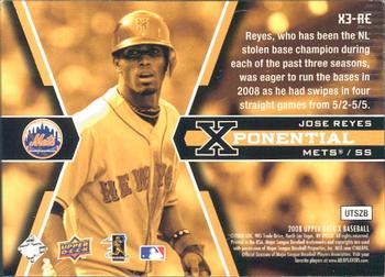 2008 Upper Deck X - Xponential 3 #X3-RE Jose Reyes Back
