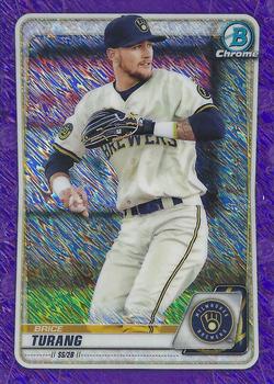 2020 Bowman Chrome - Prospects Shimmer #BCP-168 Brice Turang Front
