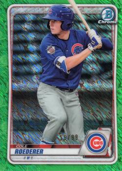 2020 Bowman Chrome - Prospects Green Shimmer #BCP-206 Cole Roederer Front