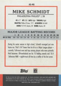 2020 Topps Archives Snapshots #AS-MS Mike Schmidt Back
