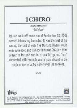 2020 Topps Archives Snapshots - Walkoff Wires #WW-I Ichiro Back