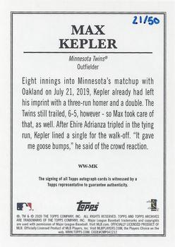 2020 Topps Archives Snapshots - Walkoff Wires Autographs #WW-MK Max Kepler Back