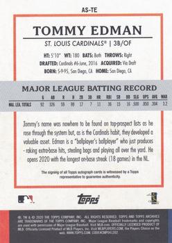 2020 Topps Archives Snapshots - Base Autographs #AS-TE Tommy Edman Back