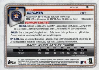 2020 Bowman Chrome - Refractor #56 Alex Bregman Back