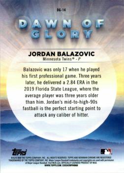 2020 Bowman Chrome - Dawn of Glory #DG-14 Jordan Balazovic Back