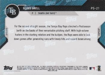 2020 Topps Now Postseason Tampa Bay Rays #PS-21 Blake Snell Back