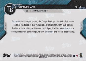 2020 Topps Now Postseason Tampa Bay Rays #PS-26 Brandon Lowe Back