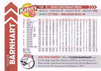2020 Kahn's Cincinnati Reds #NNO Tucker Barnhart Back