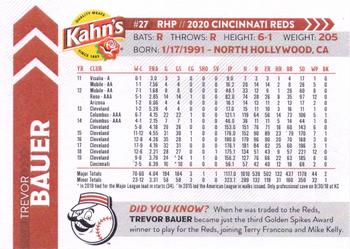 2020 Kahn's Cincinnati Reds #NNO Trevor Bauer Back