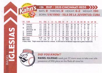 2020 Kahn's Cincinnati Reds #NNO Raisel Iglesias Back