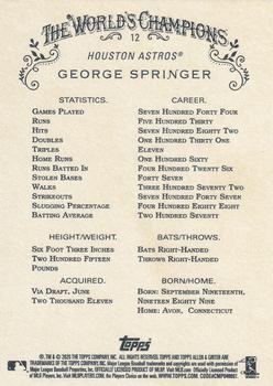 2020 Topps Allen & Ginter X #12 George Springer Back