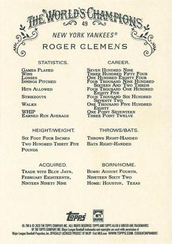 2020 Topps Allen & Ginter X #49 Roger Clemens Back