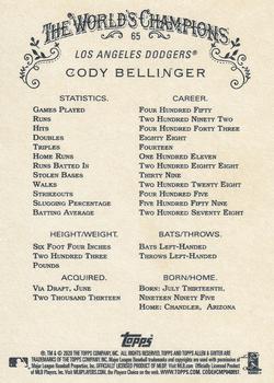 2020 Topps Allen & Ginter X #65 Cody Bellinger Back