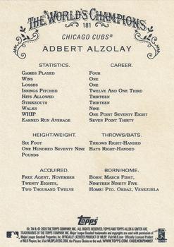 2020 Topps Allen & Ginter X #181 Adbert Alzolay Back