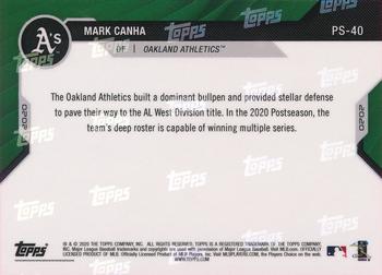 2020 Topps Now Postseason Oakland Athletics #PS-40 Mark Canha Back