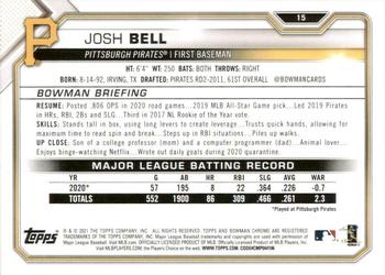 2021 Bowman #15 Josh Bell Back