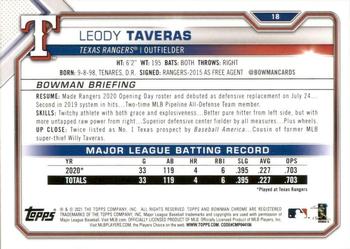 2021 Bowman #18 Leody Taveras Back