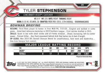 2021 Bowman #20 Tyler Stephenson Back