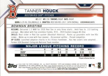 2021 Bowman #21 Tanner Houck Back