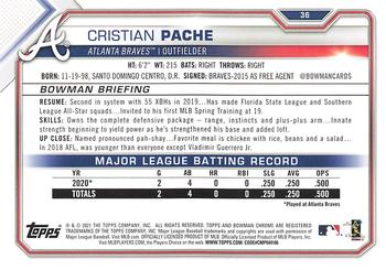 2021 Bowman #36 Cristian Pache Back