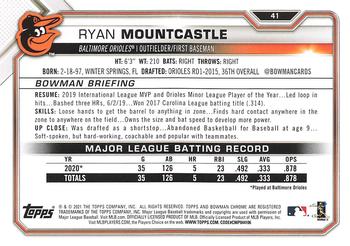 2021 Bowman #41 Ryan Mountcastle Back
