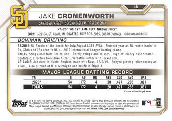 2021 Bowman #45 Jake Cronenworth Back