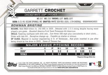 2021 Bowman #47 Garrett Crochet Back