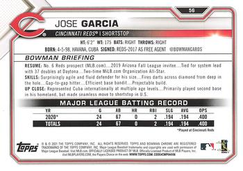 2021 Bowman #56 Jose Garcia Back