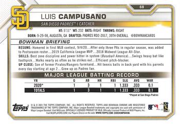 2021 Bowman #68 Luis Campusano Back