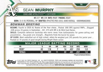 2021 Bowman #76 Sean Murphy Back