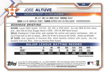 2021 Bowman #84 Jose Altuve Back