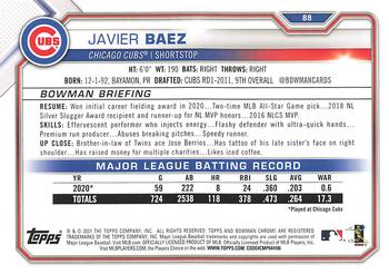 2021 Bowman #88 Javier Baez Back