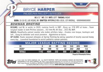 2021 Bowman #90 Bryce Harper Back