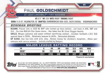 2021 Bowman #95 Paul Goldschmidt Back