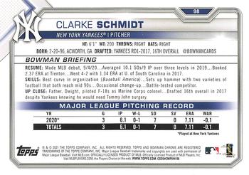 2021 Bowman #98 Clarke Schmidt Back