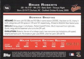 2009 Bowman - Blue #46 Brian Roberts Back