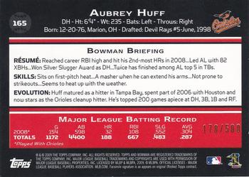 2009 Bowman - Blue #165 Aubrey Huff Back